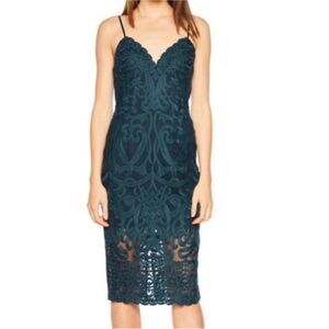 Bardot Gia Lace Evergreen Midi Dress Size 6/ Small